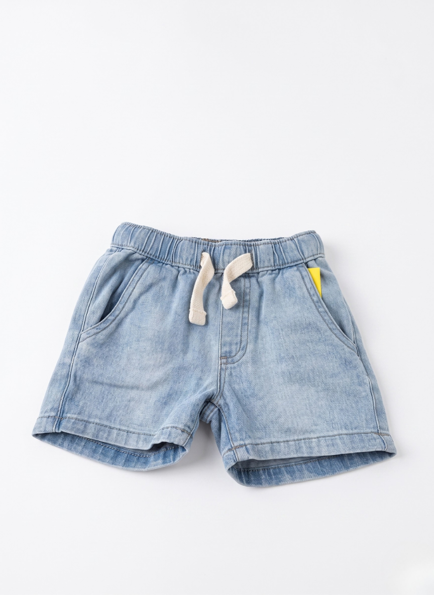 PANTALÓN CORTO VAQUERO BEBÉ GRIS
