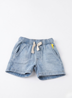 PANTALÓN CORTO VAQUERO BEBÉ GRIS