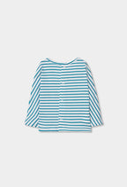 CAMISETA DE PUNTO LISTADO COLOR LAGUNA