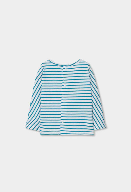CAMISETA DE PUNTO LISTADO COLOR LAGUNA