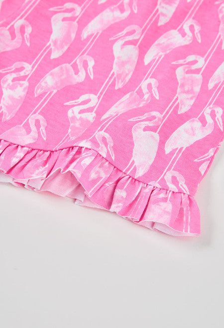 SHORT DE PUNTO CON ESTAMPADO DE PÁJAROS