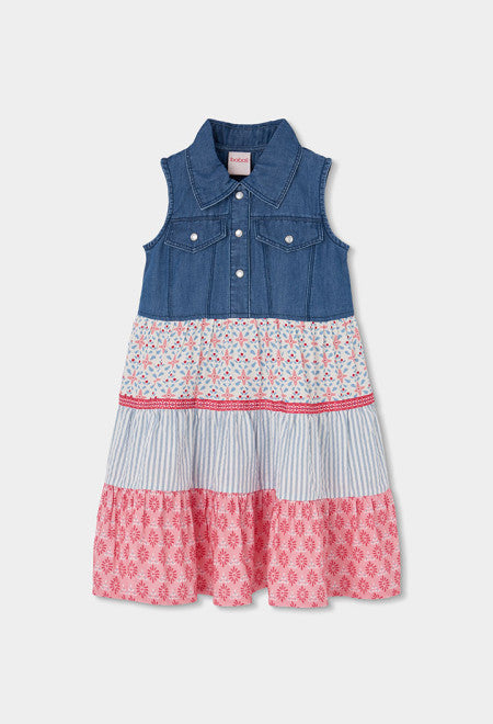 VESTIDO COMBINADO AZUL