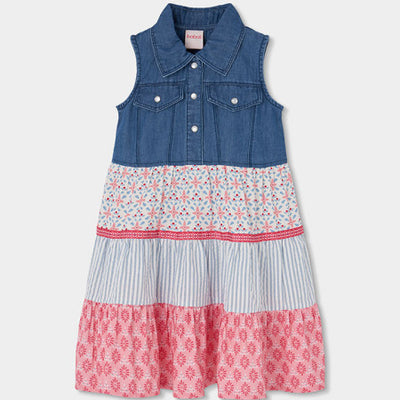 VESTIDO COMBINADO AZUL