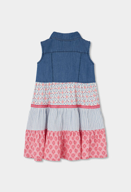 VESTIDO COMBINADO AZUL