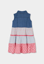 VESTIDO COMBINADO AZUL