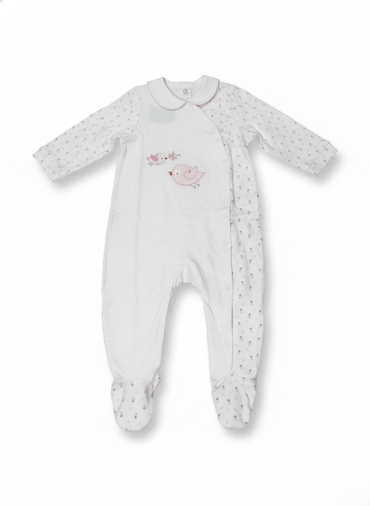 PELELE DE MANGA LARGA BLANCO CON ESTAMPADAO DE PÁJAROS