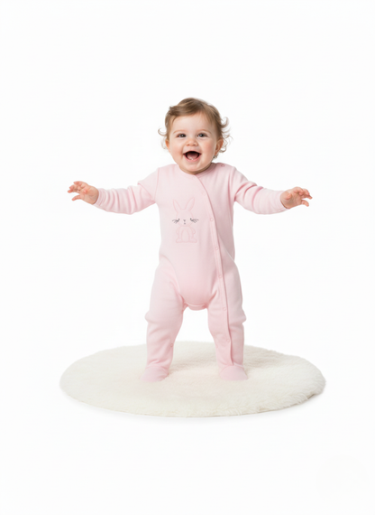 PACK DE DOS PELELES: ROSA LISO Y CON ESTAMPADO DE CONEJITOS