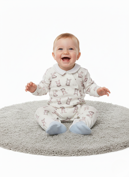 PACK DE DOS PELELES: ROSA LISO Y CON ESTAMPADO DE CONEJITOS