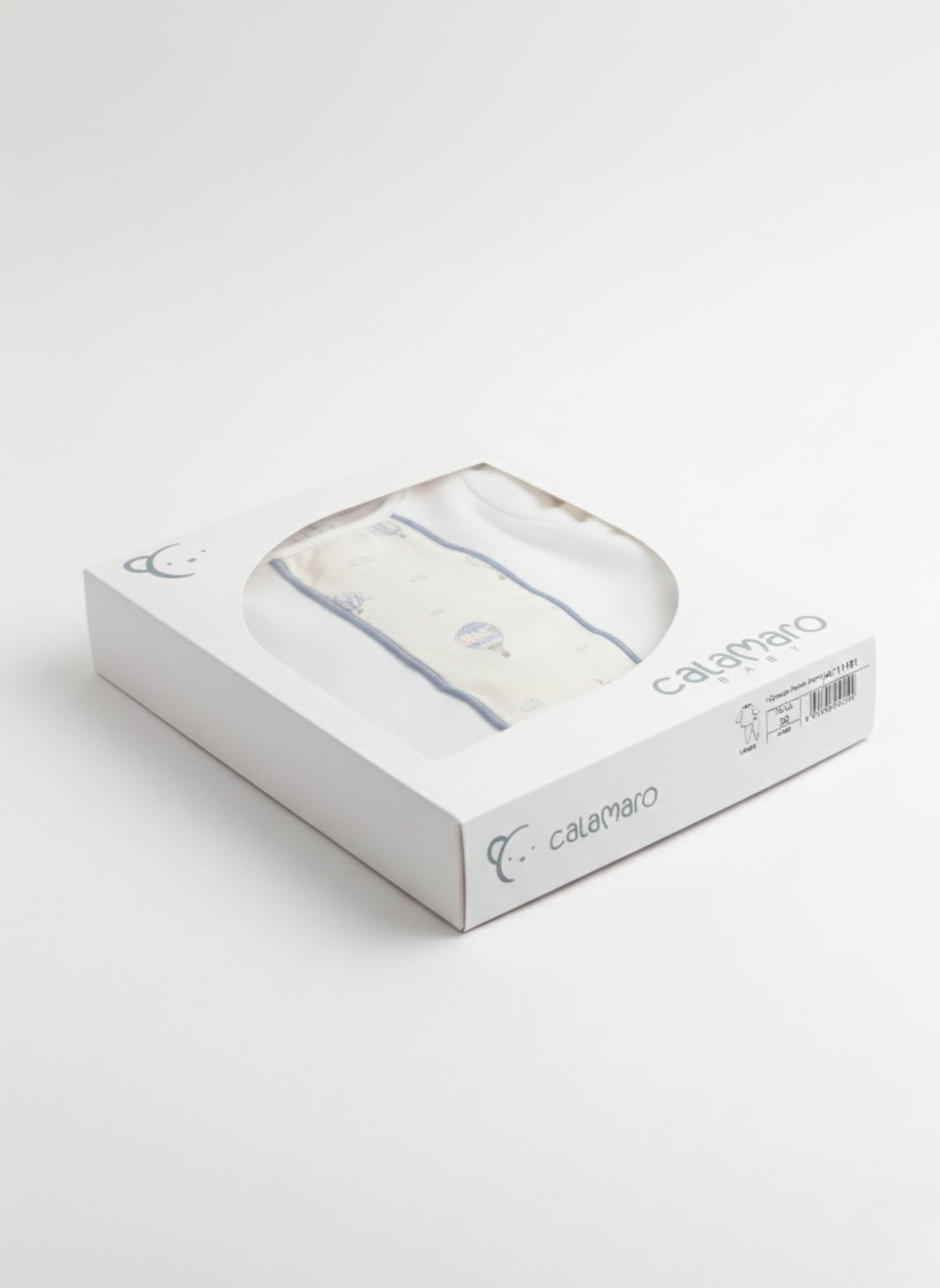 CONJUNTO DE TOP Y PANTALÓN AZUL Y BLANCO CON GLOBOS