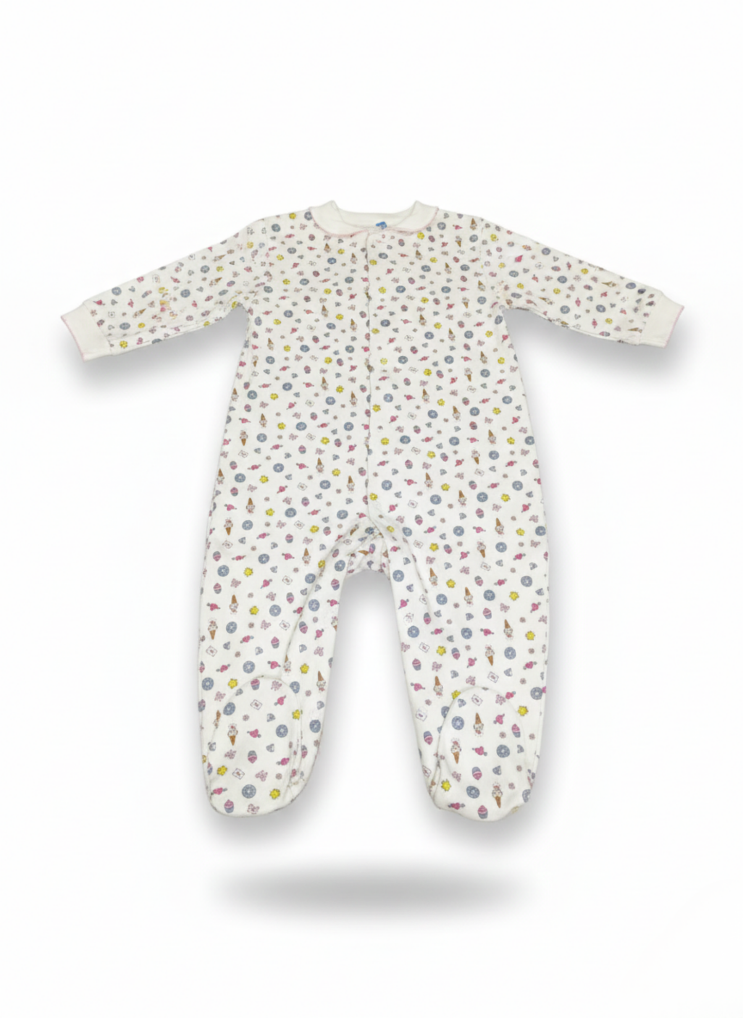 PELELE DE MANGA LARGA BLANCO CON ESTAMPADAO DE DULCES