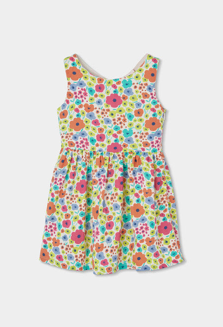 VESTIDO DE SATÉN CON ESTAMPADO DE FLORES
