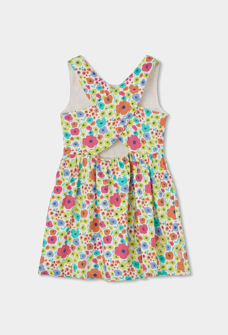 VESTIDO DE SATÉN CON ESTAMPADO DE FLORES