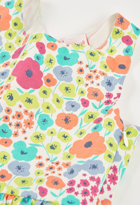 VESTIDO DE SATÉN CON ESTAMPADO DE FLORES
