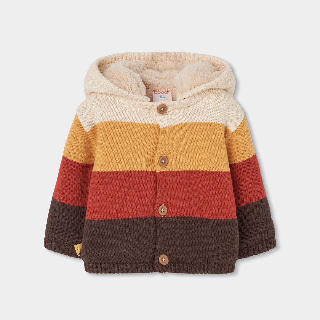 CHAQUETA TRICOTOSA DE BEBÉ RAYADA MULTIOCOLOR