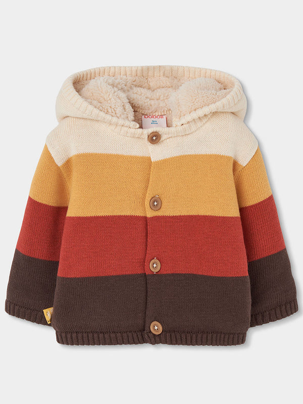 CHAQUETA TRICOTOSA DE BEBÉ RAYADA MULTIOCOLOR