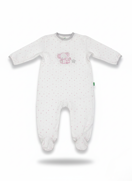 PELELE DE MANGA LARGA BLANCO CON ESTAMPADO DE ESTRELLAS