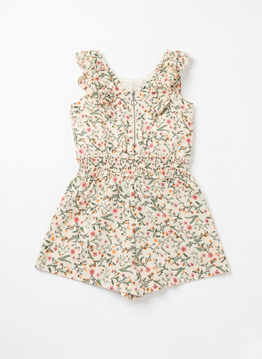 MONO DE NIÑA CON ESTAMPADO DE FLORES