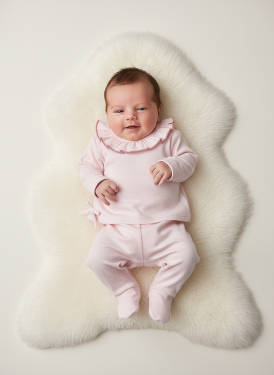 CONJUNTO TOP Y PANTALÓN ROSA PALO CON DETALLE DE LAZO