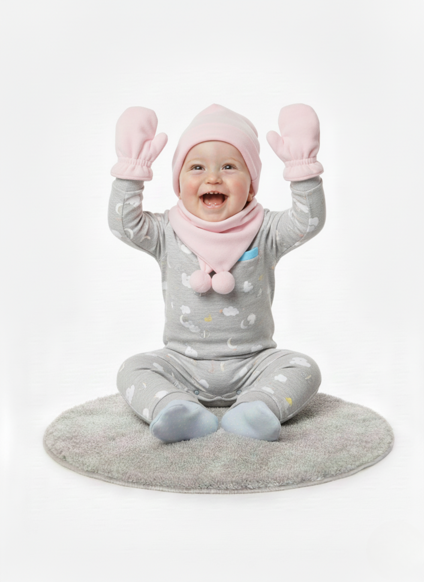 CONJUNTO DE ACCESORIOS DE INVIERNO ROSA: GORRO, GUANTES Y BUFANDA