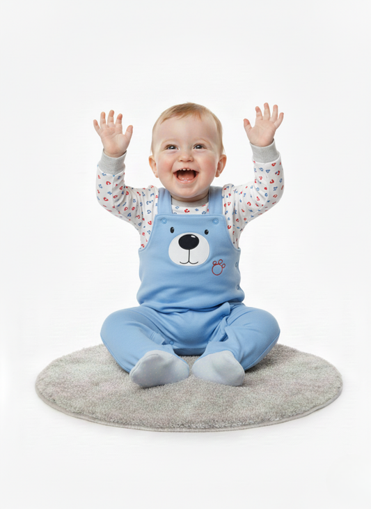 PELELE DE MANGA LARGA AZUL CON PECHERA DE OSITO