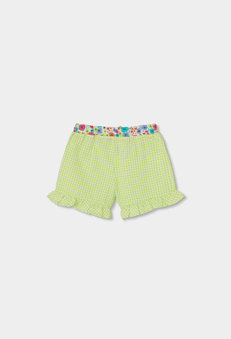 BERMUDAS POPELIN DE CUADROS VERDE