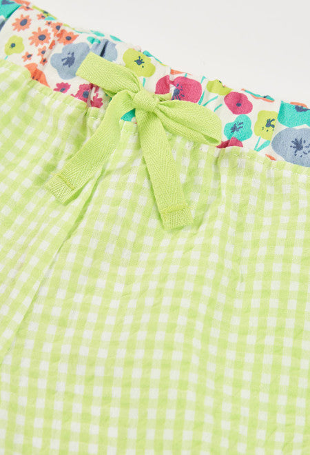 BERMUDAS POPELIN DE CUADROS VERDE