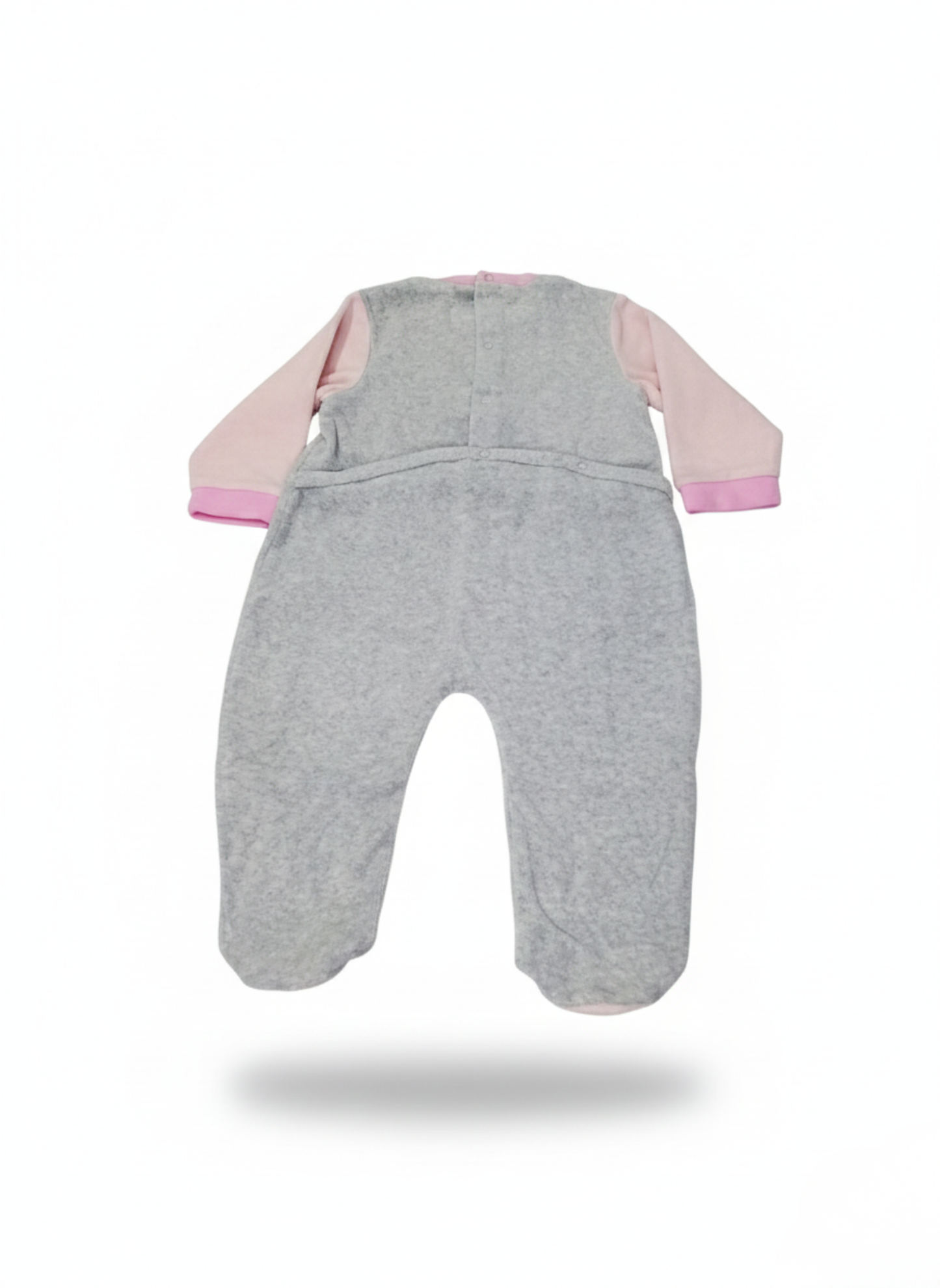 PELELE DE ALGODÓN GRIS Y ROSA CON PINGÜINOS ENAMORADOS