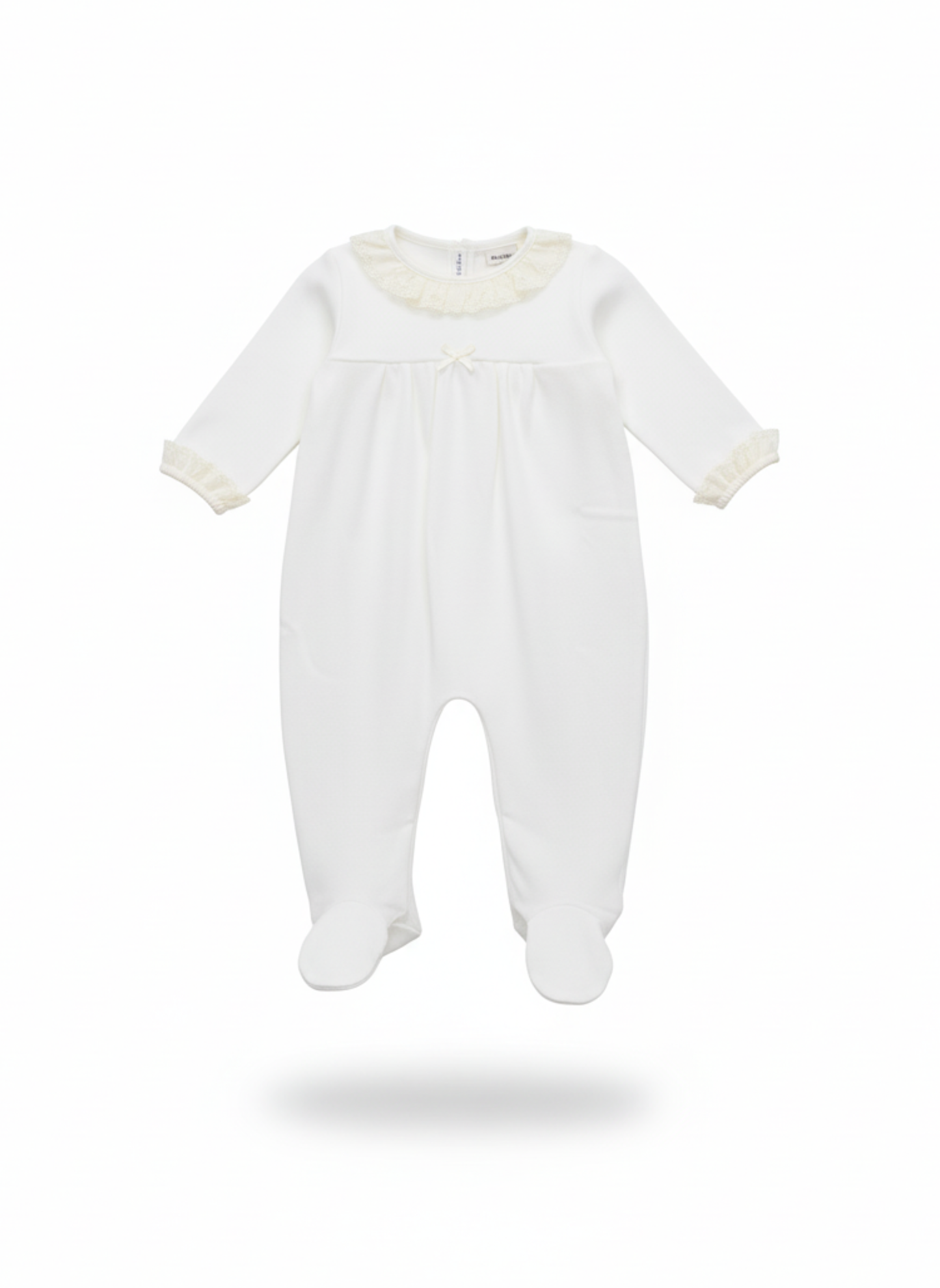 PELELE MANGA LARGA CRUDO CON VOLANTES DE ENCAJE