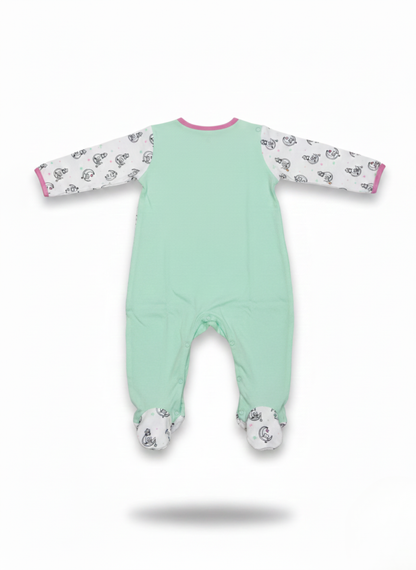 PELELE DE MANGA LARGA VERDE CON OSITOS "HELLO MOON"