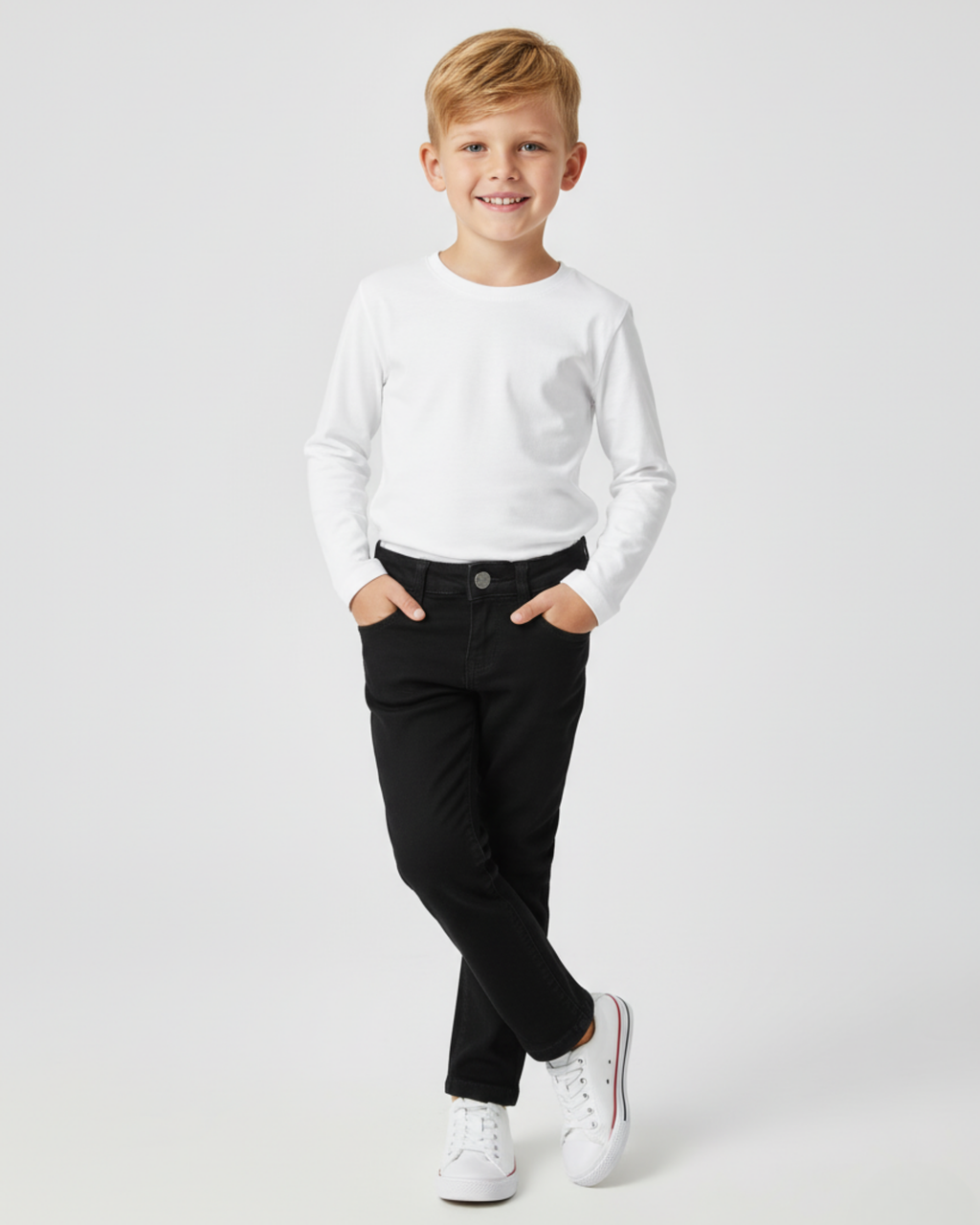 PANTALÓN NEGRO TIPO VAQUERO