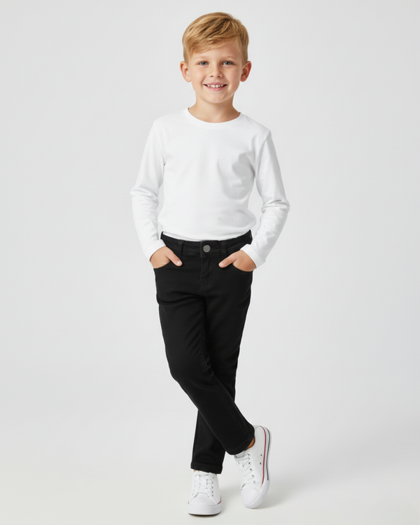 PANTALÓN NEGRO TIPO VAQUERO
