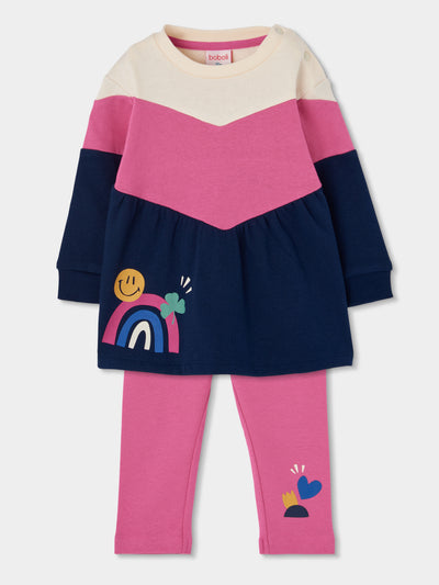 CONJUNTO DE PUNTO COMBINADO ROSA