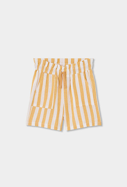 BERMUDAS DE LINO LISTADAS AMARILLAS