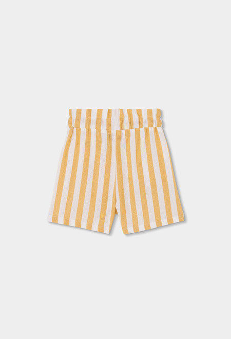 BERMUDAS DE LINO LISTADAS AMARILLAS