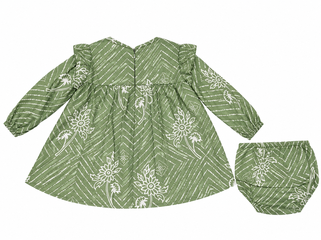 VESTIDO VERDE ESTAMPADO DE ESPIGAS