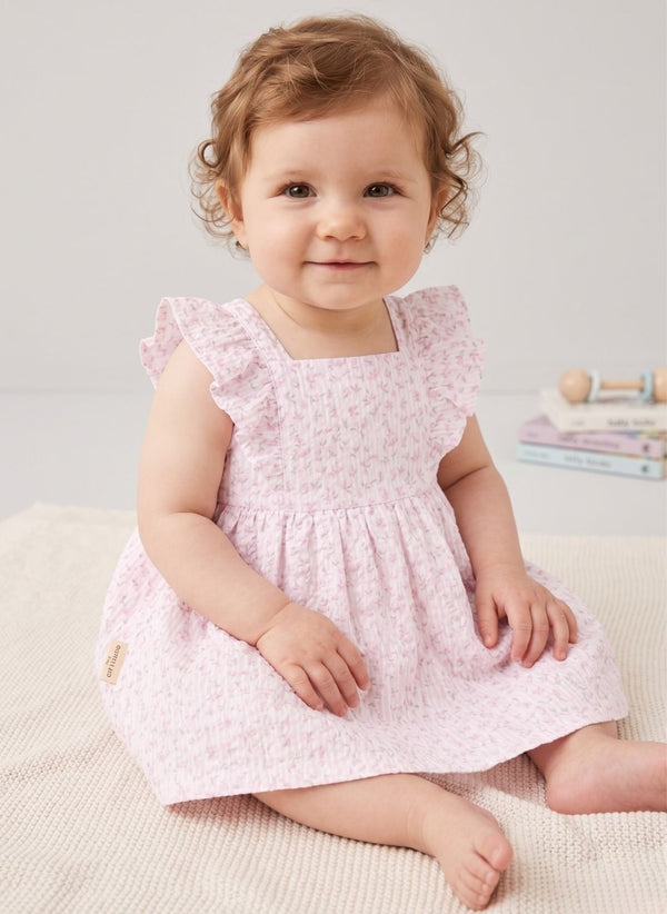 VESTIDO DE BEBÉ SIN MANGAS BLANCO CON ESTAMPADO