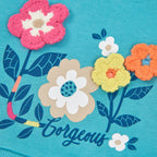 SUDADERA CON VESTIDO DE FELPA CON FLORES AZUL