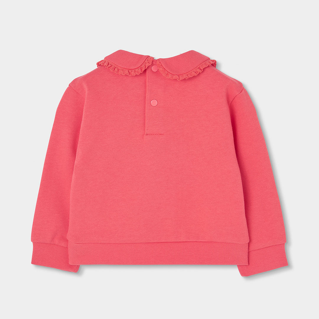 SUDADERA DE FELPA ROSA CON FLORES NIÑA