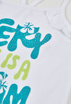 CAMISETA DE PUNTO DE TIRANTES BLANCA