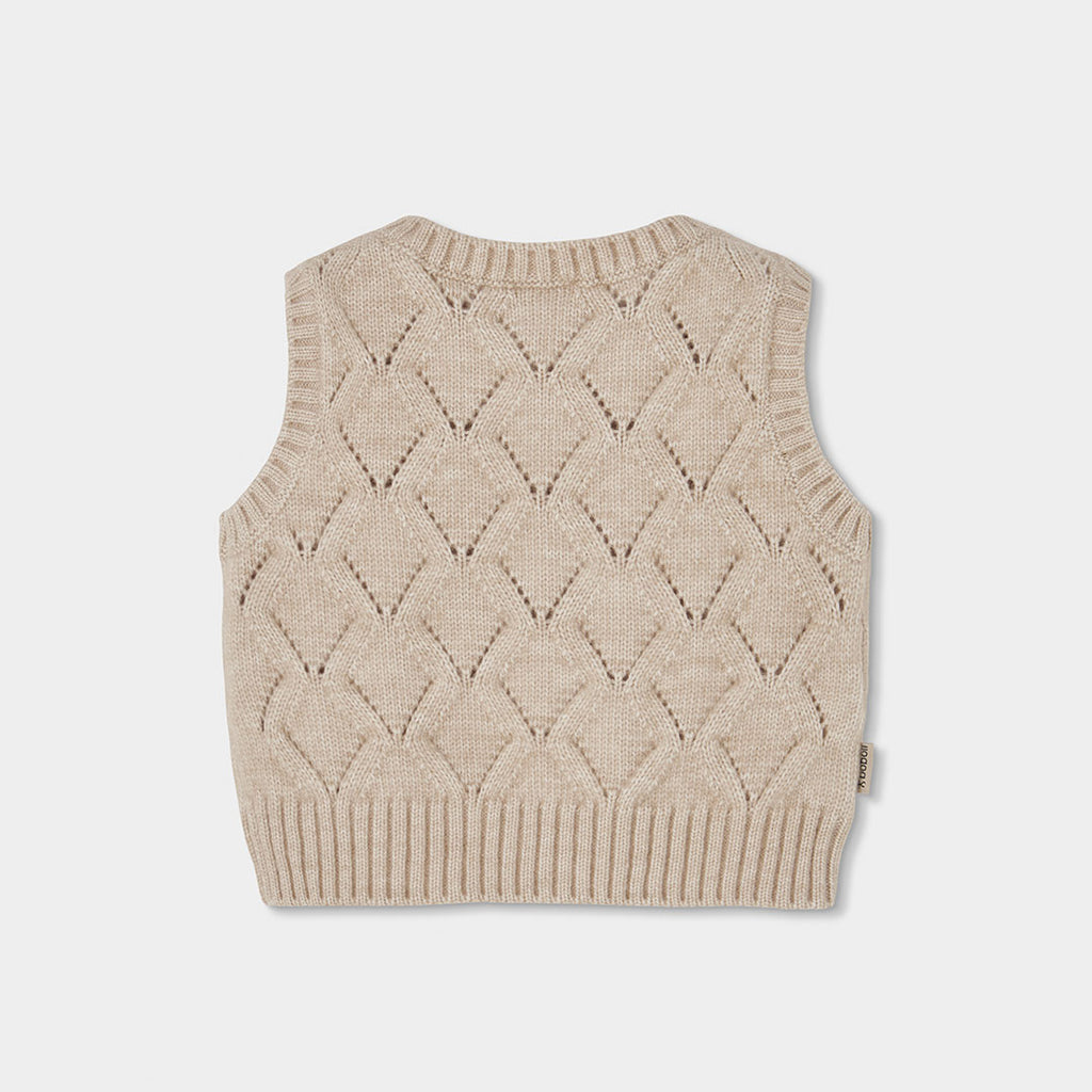 CHALECO TRICOTOSA PARA NIÑA BEIGE