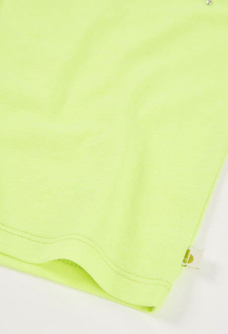 CAMISETA DE PUNTO A UN HOMBRO VERDE NEÓN