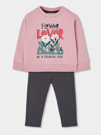 CONJUNTO DE PUNTO PARA NIÑA LOVER MANGA LARGA