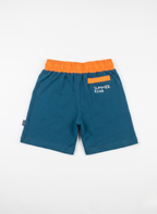 PANTALÓN CORTO DEPORTIVO AZUL Y NARANJA