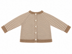 CONJUNTO DE PUNTO PARA BEBÉ CON POLAINA BEIGE Y BLANCO