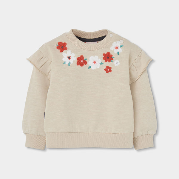 SUDADERA DE FELPA CON FLORES PARA NIÑA