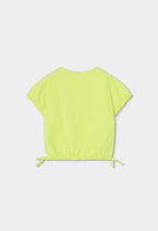 CAMISETA DE PUNTO CON FLOR VERDE NEÓN