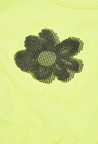 CAMISETA DE PUNTO CON FLOR VERDE NEÓN