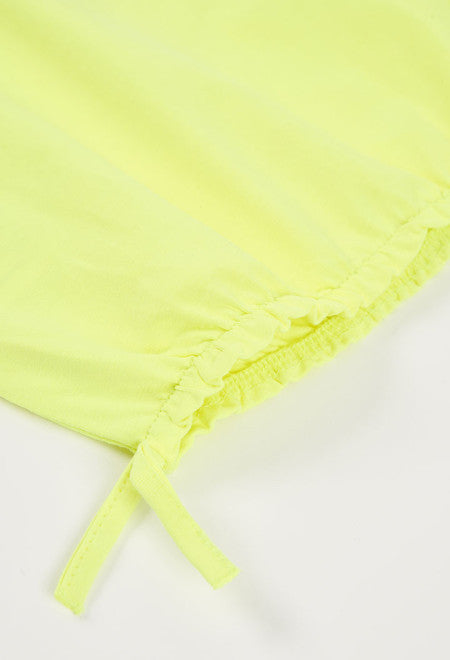 CAMISETA DE PUNTO CON FLOR VERDE NEÓN