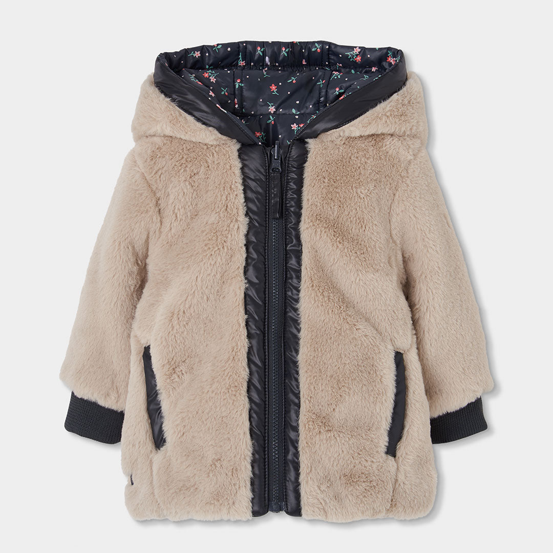 PARKA REVERSIBLE CON ESTAMPADO DE FLORES NIÑA