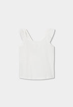 CAMISETA DE TIRANTES DE PUNTO FLAMENCO BLANCA